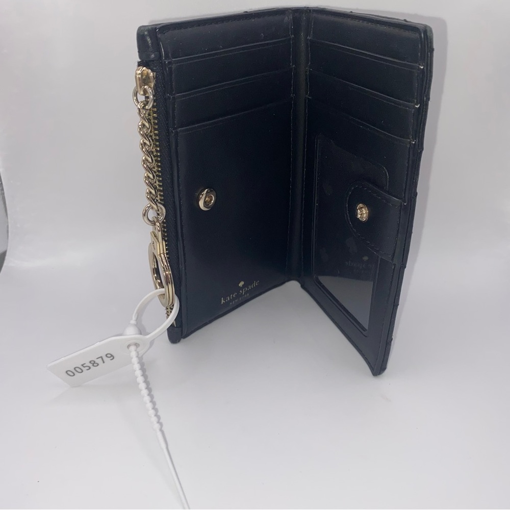 KATE SPADE NEW YORK Briar Lane Quilted Black Wallet Keychain /Coin Purse/ID - Picture 9 of 9